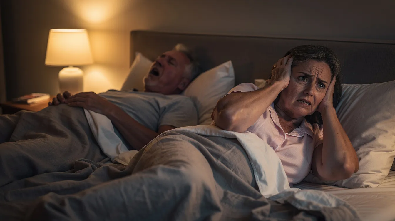 Frustrated partner kept awake by snoring